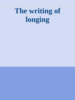cover image of Scripture of longing
